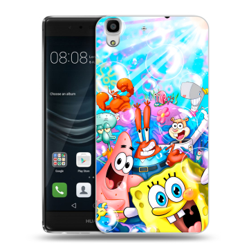 Силиконовый чехол на Huawei Y6II с принтом спанчбоб спанч боб