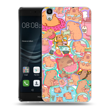 Силиконовый чехол на Huawei Y6II с принтом капибары Силиконовый чехол на Huawei Y6II с принтом капибары