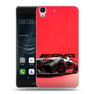 Силиконовый чехол на Huawei Y6II с принтом Мерседес Mercedes AMG
