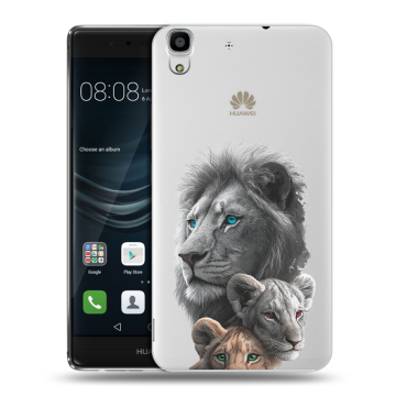 Силиконовый чехол на Huawei Y6II с принтом Львы