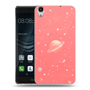 Силиконовый чехол на Huawei Y6II с принтом Розовый космос