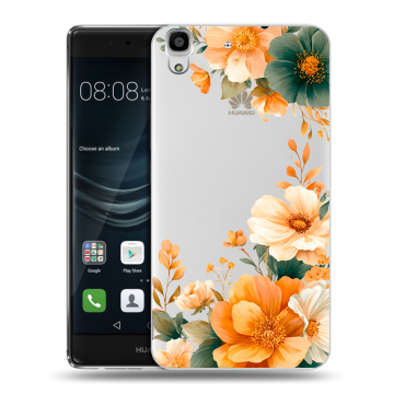 Силиконовый чехол на Huawei Y6II с принтом Цветы принт