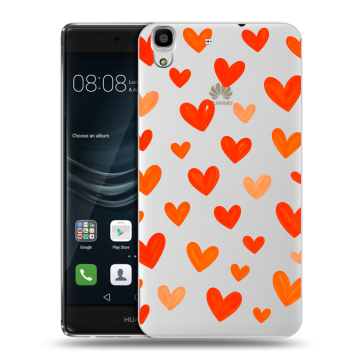 Силиконовый чехол на Huawei Y6II с принтом Сердечки