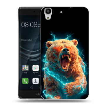 Силиконовый чехол на Huawei Y6II с принтом Медведь