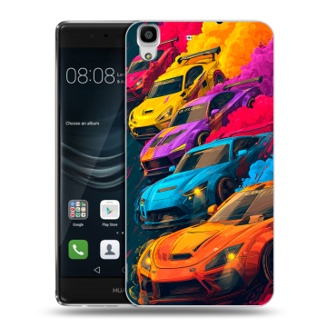 Силиконовый чехол на Huawei Y6II с принтом Тачки