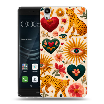 Силиконовый чехол на Huawei Y6II с принтом Модный принт