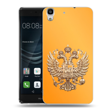 Силиконовый чехол на Huawei Y6II с принтом Герб Флаг России