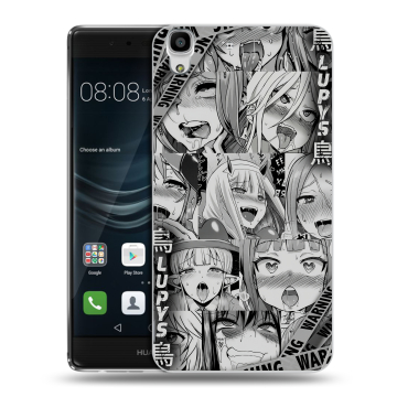 Силиконовый чехол на Huawei Y6II с принтом Ahegao Ахегао Аниме