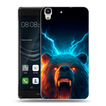 Силиконовый чехол на Huawei Y6II с принтом Медведь