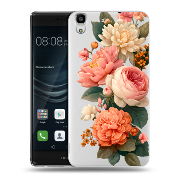 Силиконовый чехол на Huawei Y6II с принтом цветы