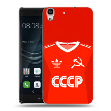 Силиконовый чехол на Huawei Y6II с принтом Флаг Герб СССР