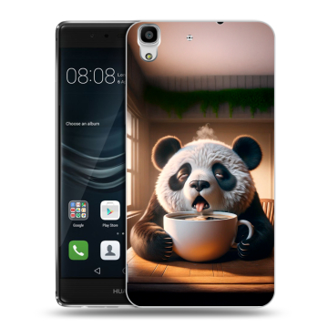 Силиконовый чехол на Huawei Y6II с принтом смешная панда