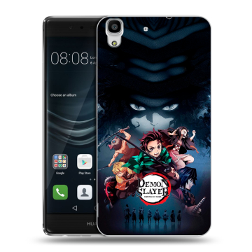 Силиконовый чехол на Huawei Y6II с принтом Demon Slayer Клинок рассекающий демонов Силиконовый чехол на Huawei Y6II с принтом Demon Slayer Клинок рассекающий демонов
