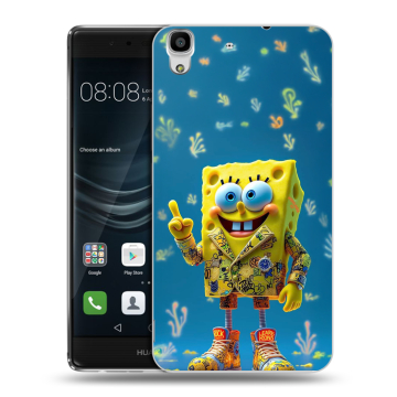 Силиконовый чехол на Huawei Y6II с принтом Спанч боб Спанчбоб