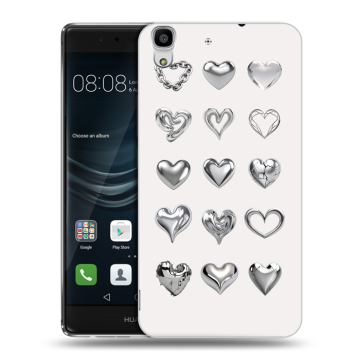 Силиконовый чехол на Huawei Y6II с принтом Y2K сердечки
