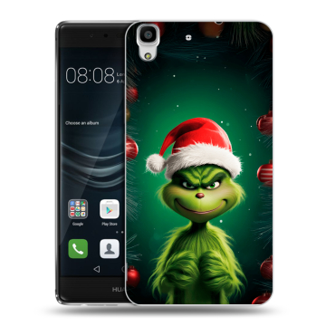 Силиконовый чехол на Huawei Y6II с принтом Гринч Новый год Рождество