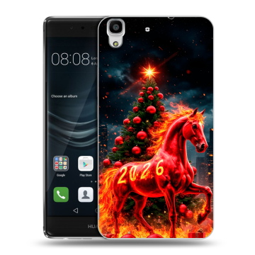 Силиконовый чехол на Huawei Y6II с принтом Новый год
