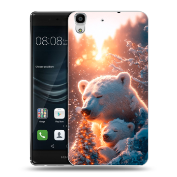 Силиконовый чехол на Huawei Y6II с принтом Новый год Силиконовый чехол на Huawei Y6II с принтом Новый год