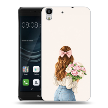 Силиконовый чехол на Huawei Y6II с принтом женский
