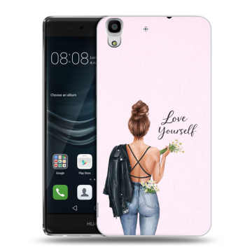 Силиконовый чехол на Huawei Y6II с принтом женский