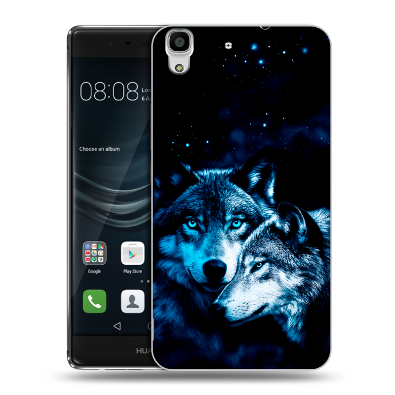Силиконовый чехол на Huawei Y6II с принтом Волки Силиконовый чехол на Huawei Y6II с принтом Волки