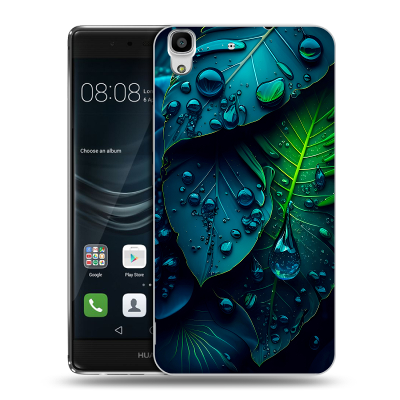 Силиконовый чехол на Huawei Y6II с принтом Листья Силиконовый чехол на Huawei Y6II с принтом Листья