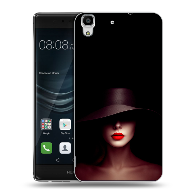 Силиконовый чехол на Huawei Y6II с принтом Девушка в шляпе Силиконовый чехол на Huawei Y6II с принтом Девушка в шляпе