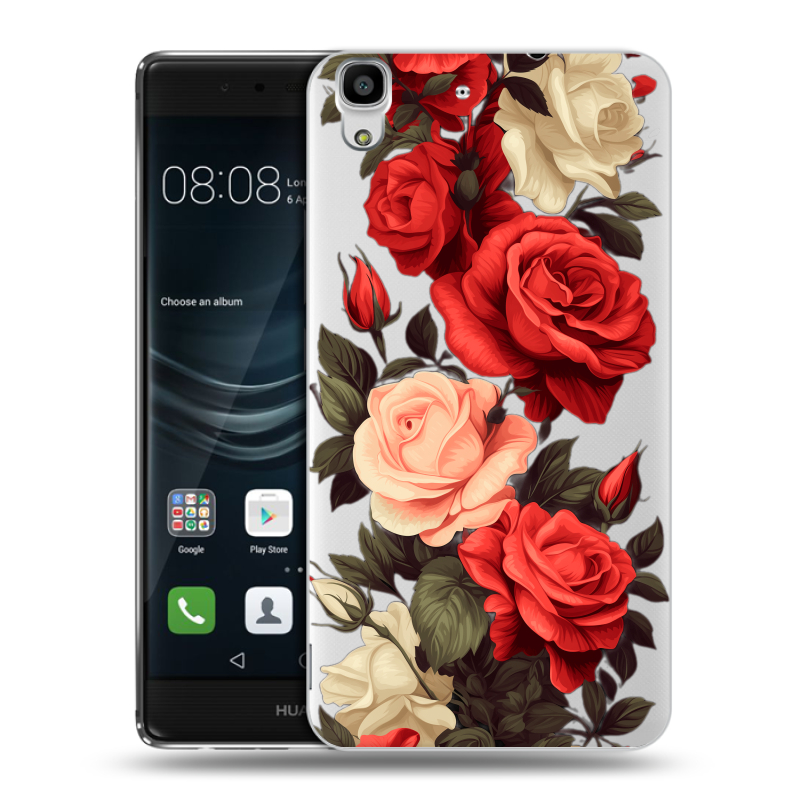 Силиконовый чехол на Huawei Y6II с принтом Розы Силиконовый чехол на Huawei Y6II с принтом Розы