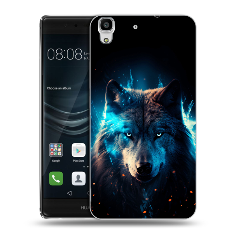 Силиконовый чехол на Huawei Y6II с принтом Волк ночной Силиконовый чехол на Huawei Y6II с принтом Волк ночной