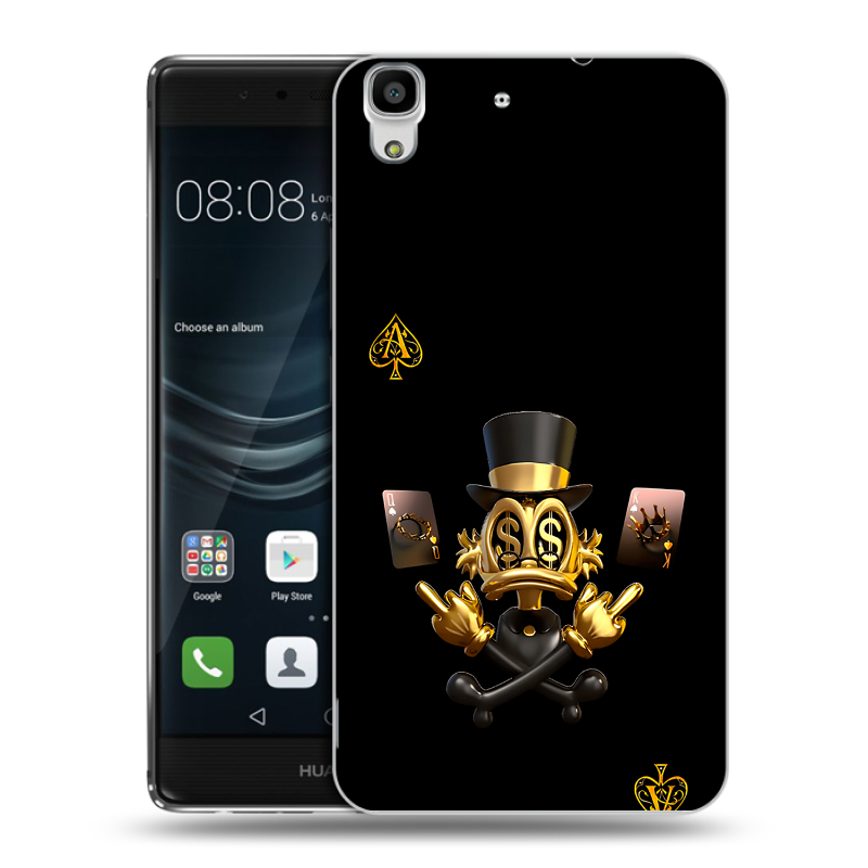 Силиконовый чехол на Huawei Y6II с принтом Золотой скрудж макдак Силиконовый чехол на Huawei Y6II с принтом Золотой скрудж макдак