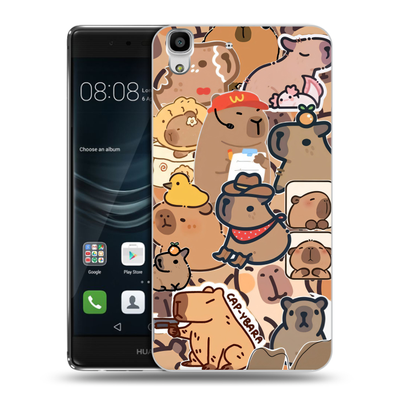 Силиконовый чехол на Huawei Y6II с принтом капибара Силиконовый чехол на Huawei Y6II с принтом капибара