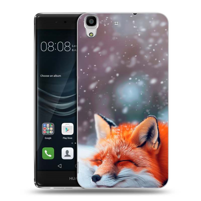 Пластиковый чехол на Huawei Y6II с принтом лиса Пластиковый чехол на Huawei Y6II с принтом лиса