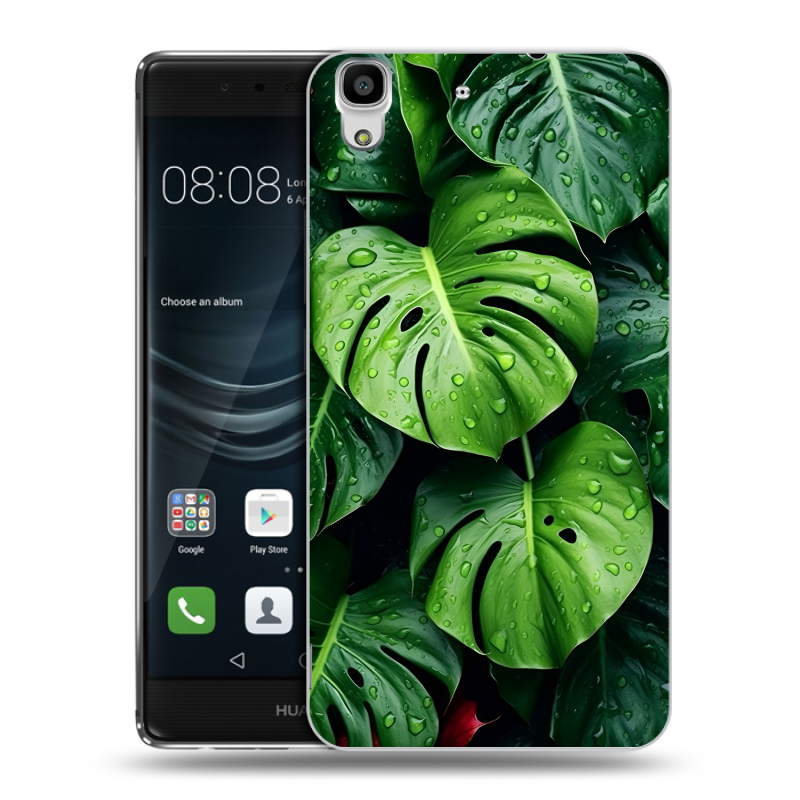 Пластиковый чехол на Huawei Y6II с принтом Листья Пластиковый чехол на Huawei Y6II с принтом Листья
