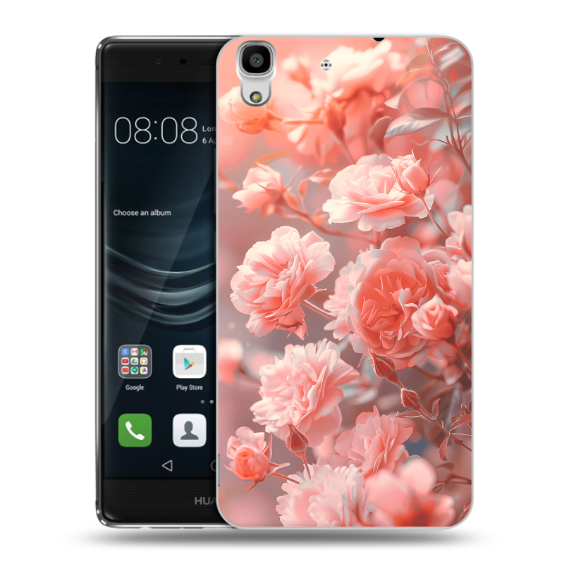 Силиконовый чехол на Huawei Y6II с принтом Розы цветы Силиконовый чехол на Huawei Y6II с принтом Розы цветы