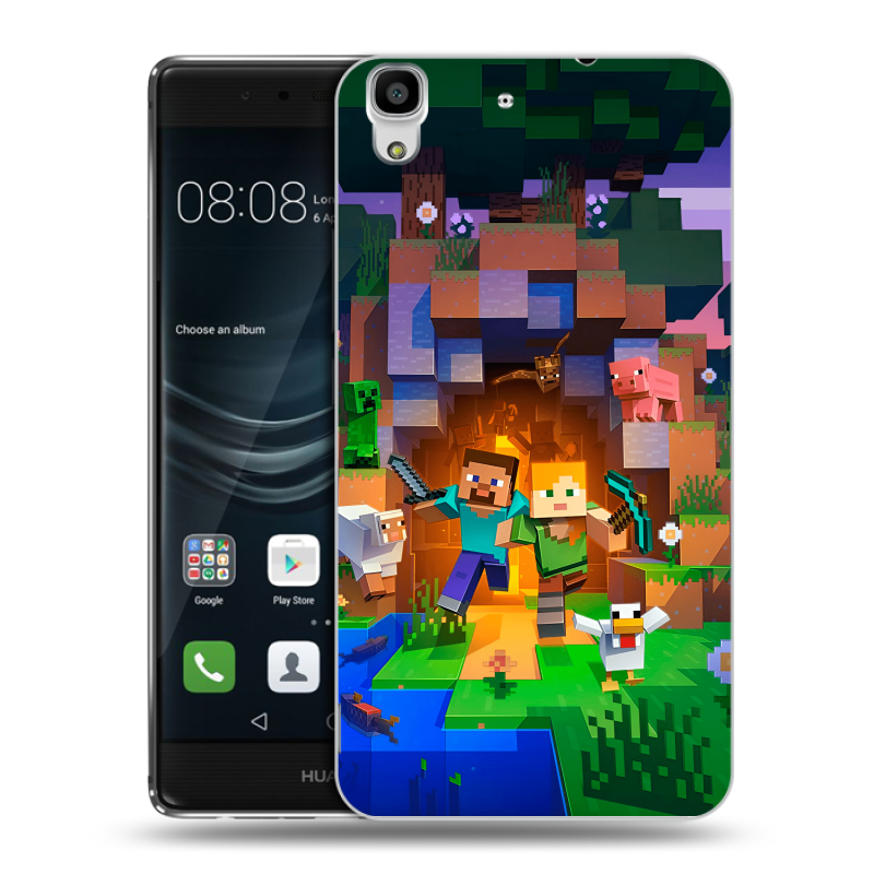 Силиконовый чехол на Huawei Y6II с принтом Майнкрафт Minecraft Силиконовый чехол на Huawei Y6II с принтом Майнкрафт Minecraft