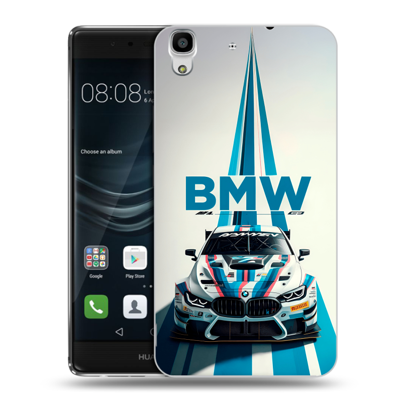 Силиконовый чехол на Huawei Y6II с принтом БМВ BMW Силиконовый чехол на Huawei Y6II с принтом БМВ BMW