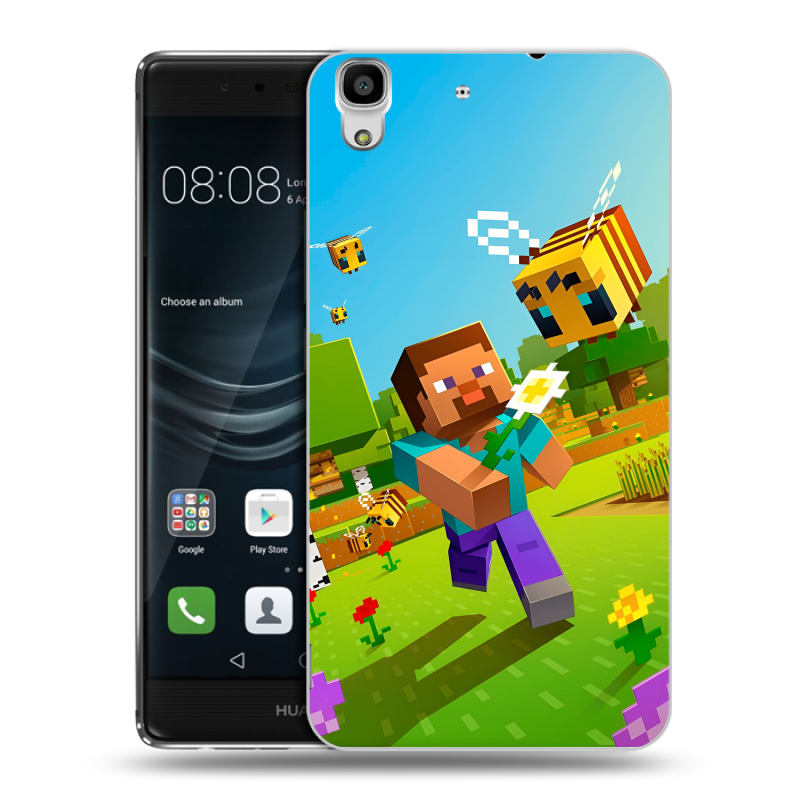 Силиконовый чехол на Huawei Y6II с принтом Майнкрафт Minecraft Силиконовый чехол на Huawei Y6II с принтом Майнкрафт Minecraft
