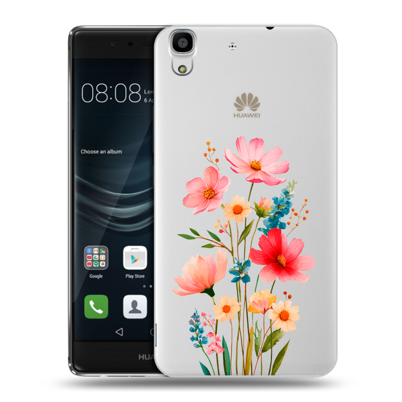 Пластиковый чехол на Huawei Y6II с принтом Цветы Пластиковый чехол на Huawei Y6II с принтом Цветы
