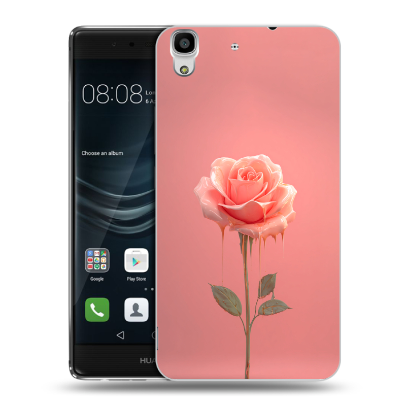 Силиконовый чехол на Huawei Y6II с принтом Розовая роза Силиконовый чехол на Huawei Y6II с принтом Розовая роза