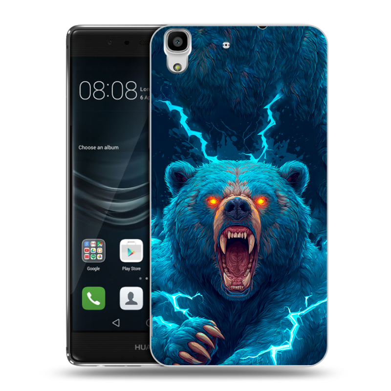 Силиконовый чехол на Huawei Y6II с принтом Медведь Силиконовый чехол на Huawei Y6II с принтом Медведь