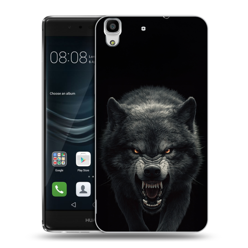 Силиконовый чехол на Huawei Y6II с принтом Волк Силиконовый чехол на Huawei Y6II с принтом Волк