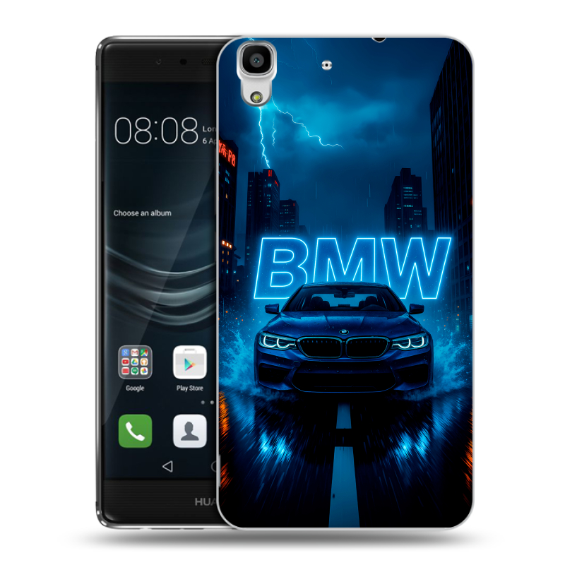 Силиконовый чехол на Huawei Y6II с принтом BMW БМВ Силиконовый чехол на Huawei Y6II с принтом BMW БМВ