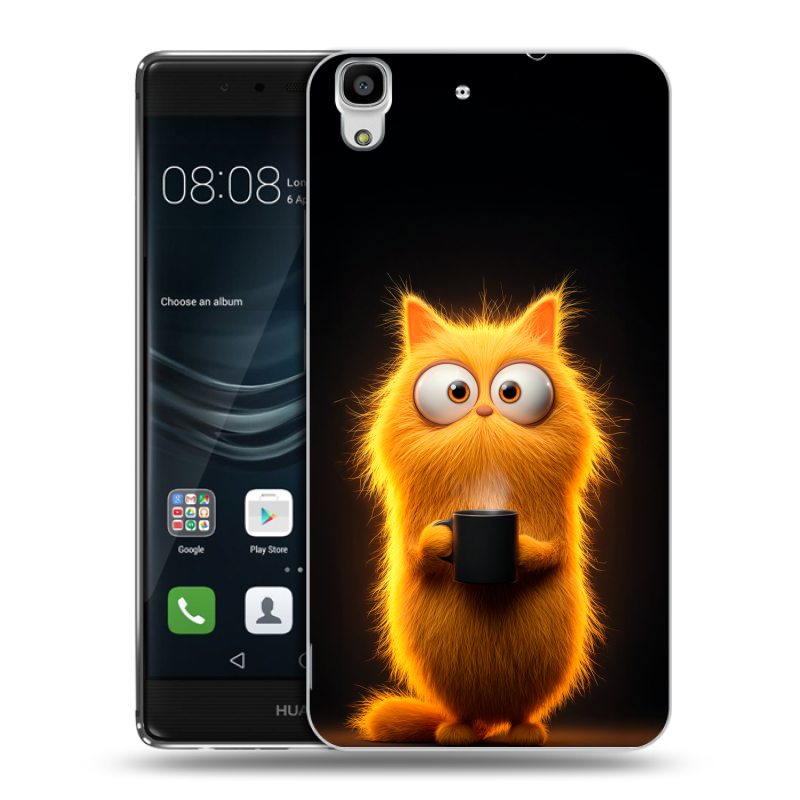 Пластиковый чехол на Huawei Y6II с принтом Смешной кот Пластиковый чехол на Huawei Y6II с принтом Смешной кот