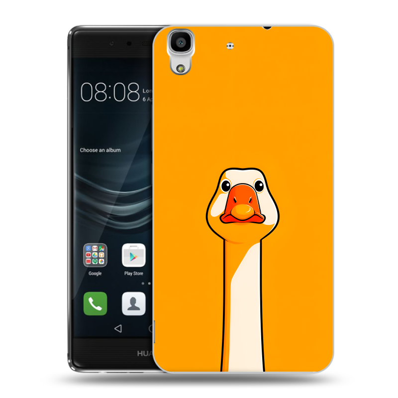 Силиконовый чехол на Huawei Y6II с принтом Смешная утка Силиконовый чехол на Huawei Y6II с принтом Смешная утка