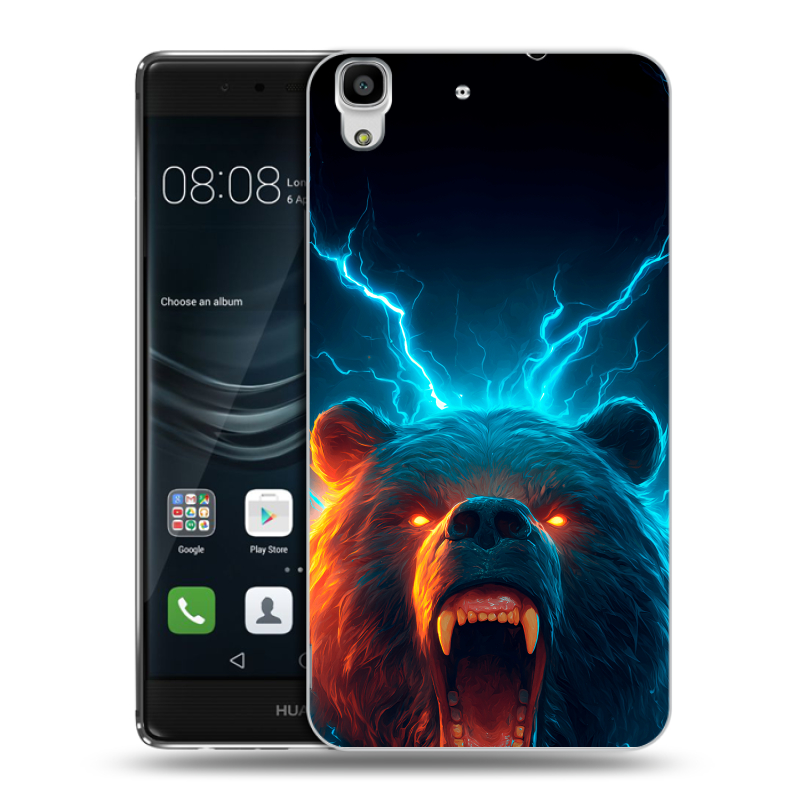 Силиконовый чехол на Huawei Y6II с принтом Медведь Силиконовый чехол на Huawei Y6II с принтом Медведь