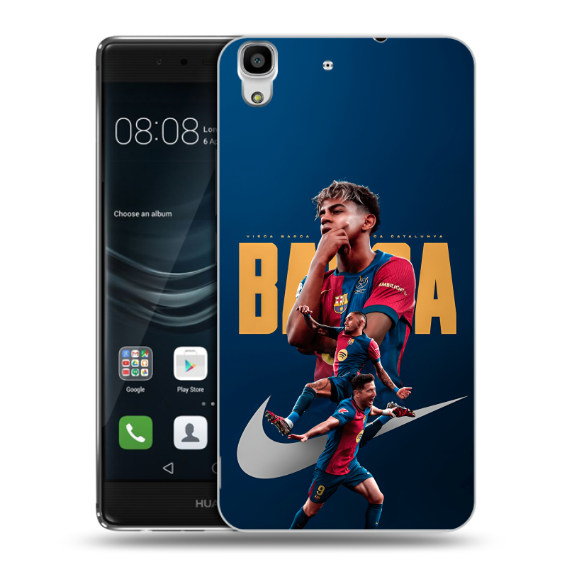 Силиконовый чехол на Huawei Y6II с принтом Барселона Barca Yamal Силиконовый чехол на Huawei Y6II с принтом Барселона Barca Yamal