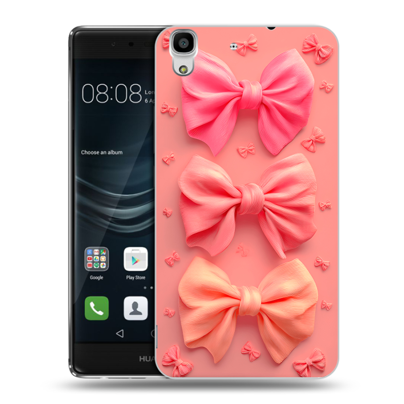 Силиконовый чехол на Huawei Y6II с принтом Розовые бантики Силиконовый чехол на Huawei Y6II с принтом Розовые бантики