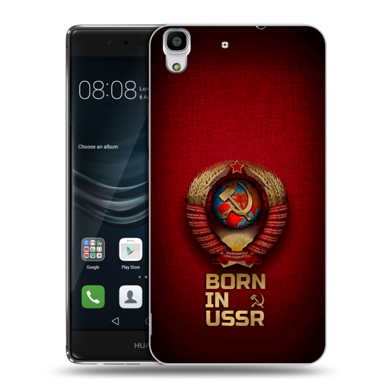 Пластиковый чехол на Huawei Y6II с принтом Флаг Герб СССР Пластиковый чехол на Huawei Y6II с принтом Флаг Герб СССР