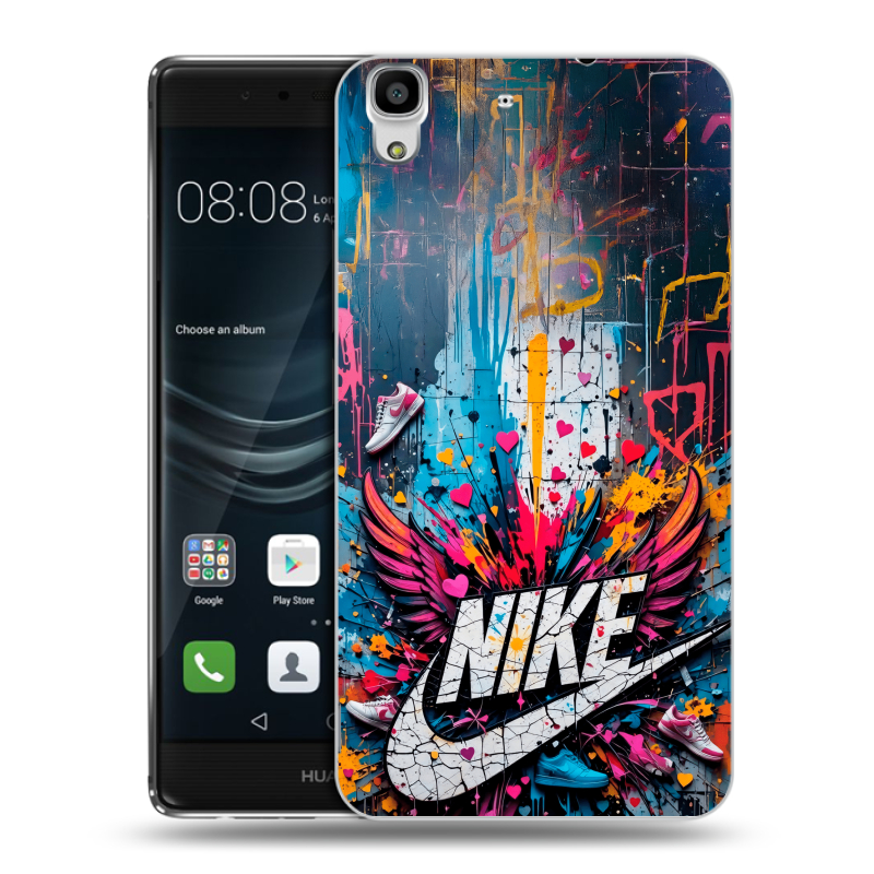 Силиконовый чехол на Huawei Y6II с принтом Nike Найк Силиконовый чехол на Huawei Y6II с принтом Nike Найк
