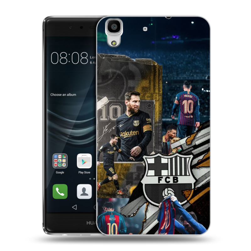 Силиконовый чехол на Huawei Y6II с принтом Messi Barcelona Силиконовый чехол на Huawei Y6II с принтом Messi Barcelona